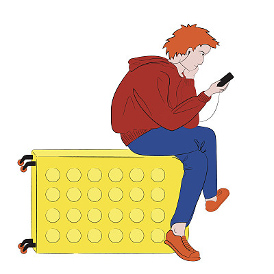 旅行者与电话图片下载