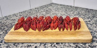 砧板上的红河小龙虾图片下载