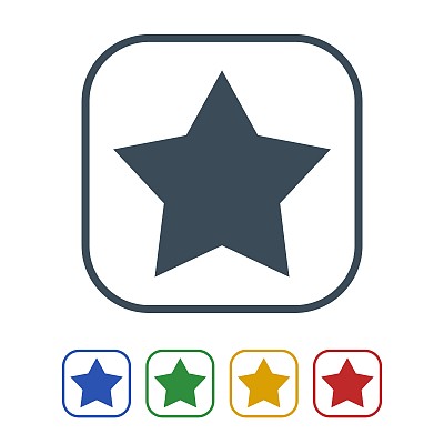 星形图标孤立在白色背景上图片下载