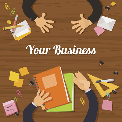 平面设计插图工作场所的商业概念图片下载