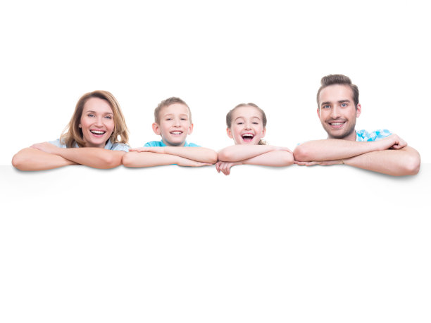 挂横幅的家庭图片下载