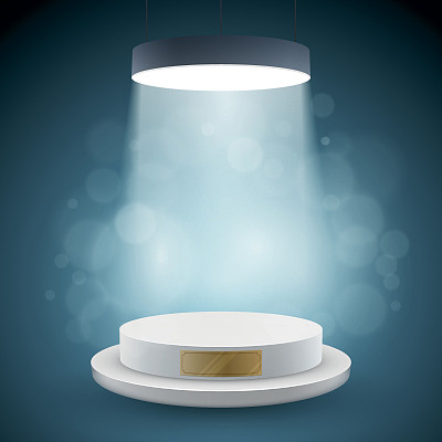 照亮白色圆形讲台图片下载