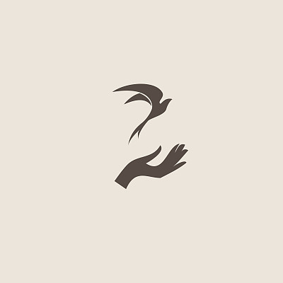 鸟用手，自由的标志图片下载