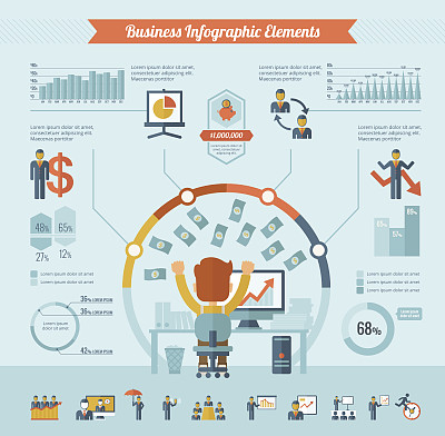 业务信息图表元素图片下载