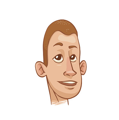 微笑的男人头部彩色图像图片下载