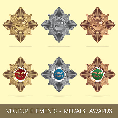 矢量元素-奖章，奖励图片下载
