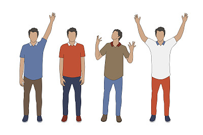 举手的男人矢量素材EPS10图片下载