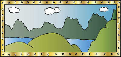 风景风景框架绘画向量图片下载