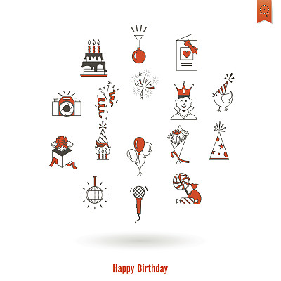 生日快乐图标套装图片下载