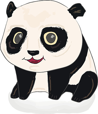 可爱的熊猫插图。图片下载