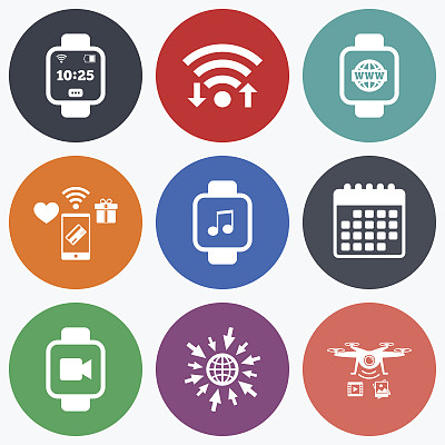 聪明看图标。手腕数字时钟。图片下载