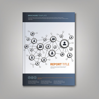 带有连接设计模板的小册子、书籍或传单图片下载