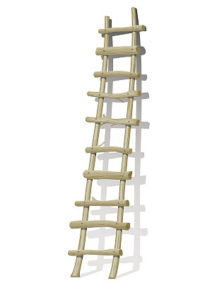 梯子从树枝和小树枝图片下载