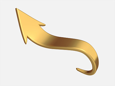 3D渲染的金箭。图片下载