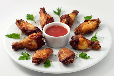 水牛鸡翅配番茄酱图片下载