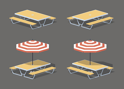 低聚咖啡桌与太阳伞图片下载