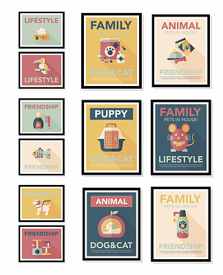 宠物海报平面横幅设计背景集，eps10图片下载