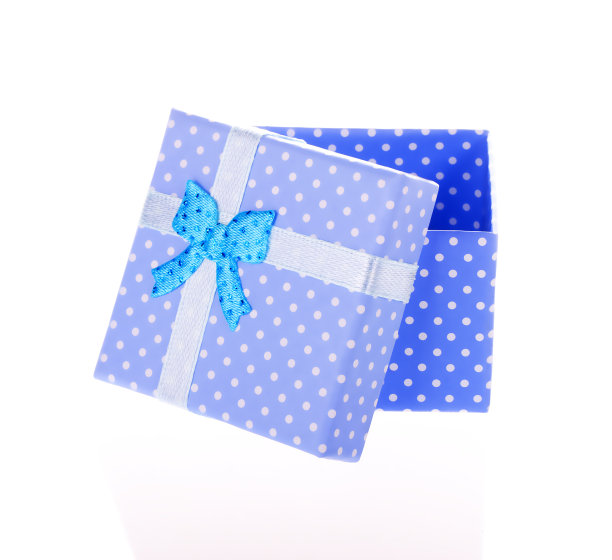 礼盒与弓隔离图片下载