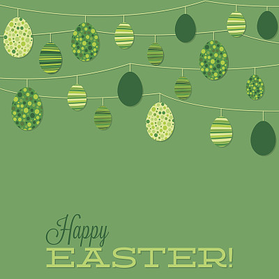 矢量格式的复古复活节彩蛋字符串。图片下载