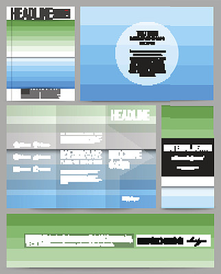 一套模板的演示，小册子，传单或小册子。摘要图片下载