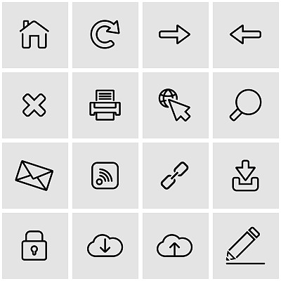 矢量线条Web图标合集图片下载