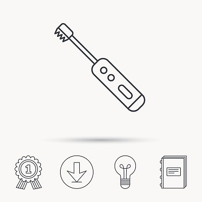 电动牙刷图标。牙齿清洁的迹象。图片下载