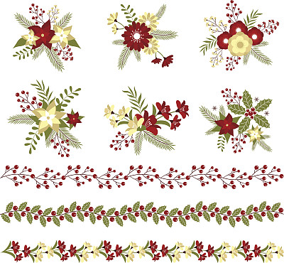 圣诞花束和镶边图片下载