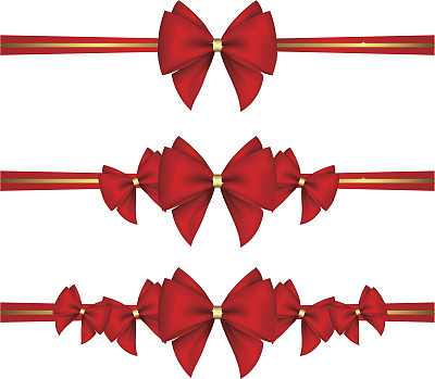 一套带丝带的礼物蝴蝶结图片下载