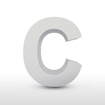 白色字母C孤立在白色上图片下载