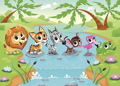 丛林里有趣的动物素材图片