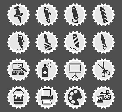 美术工具图标集图片下载