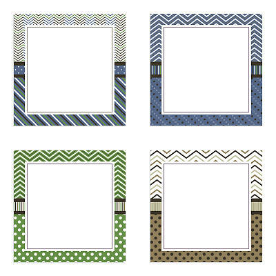 一套优雅的图案卡边界。图片下载