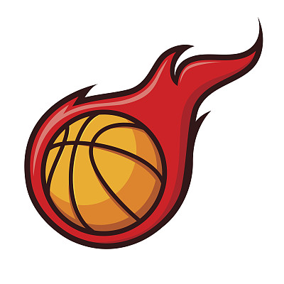 篮球与火焰图标符号图片下载