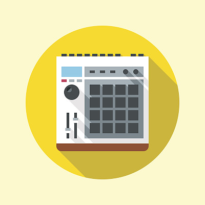 音乐midi制作中心采样器音序器鼓机图标。图片下载