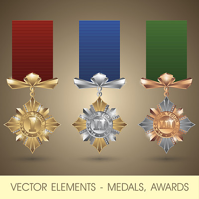 矢量元素-奖章，奖励图片下载