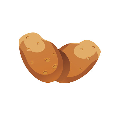 土豆明亮的颜色简单的插图图片下载