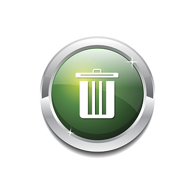 回收站绿色矢量图标按钮图片下载