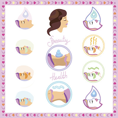 人的治疗，身体的护理，面部的图标图片下载