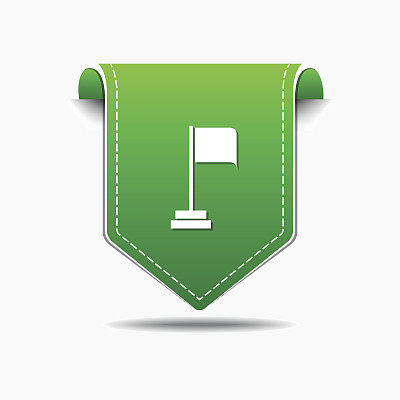 旗帜标志绿色矢量图标设计图片下载