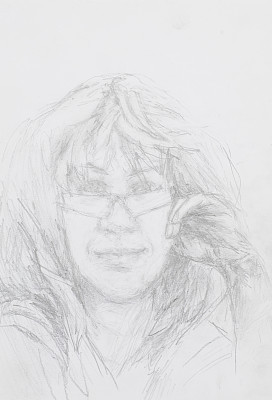 戴眼镜的美女肖像图片下载