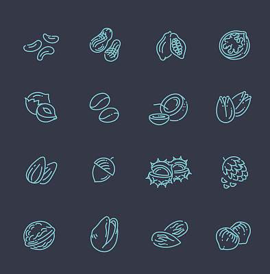 网页图标收集-坚果，豆类和种子素材图片