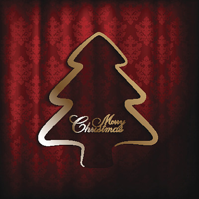 圣诞背景-形状的圣诞树图片下载