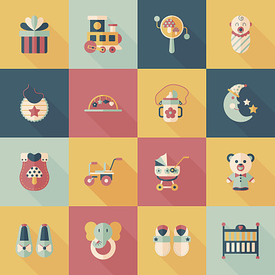 儿童和婴儿图标集图片下载