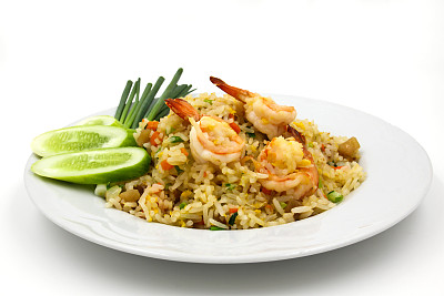 虾仁炒饭，泰国菜。图片下载
