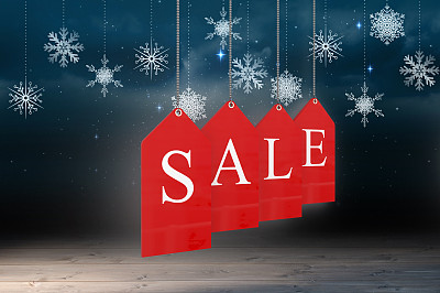 红色销售标签的合成图像图片下载