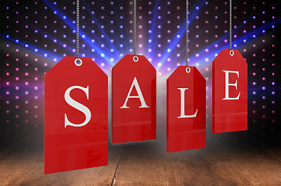 红色销售标签的合成图像图片下载