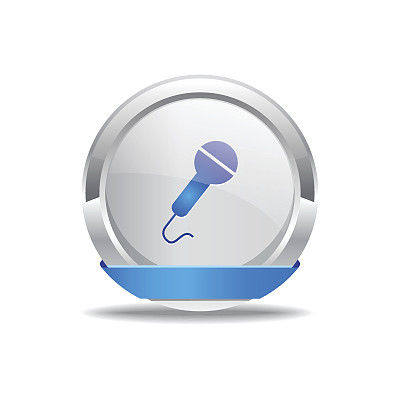 麦克风蓝色矢量图标按钮图片下载