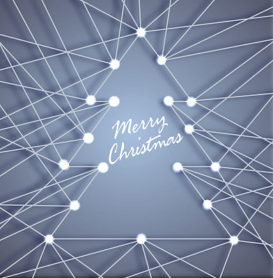 绷紧的线制成的圣诞松木图片下载