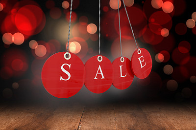 红色销售标签的合成图像图片下载