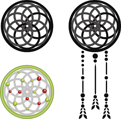 印第安人捕梦网，有两种颜色图片下载